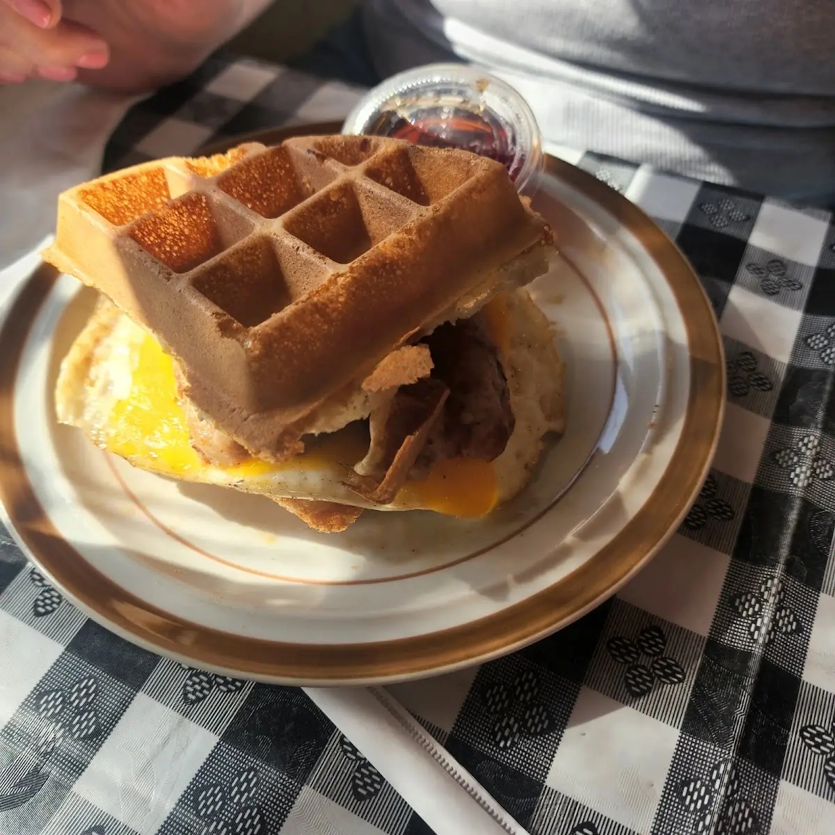 Woodsmens Waffle Breakfast Sandwich