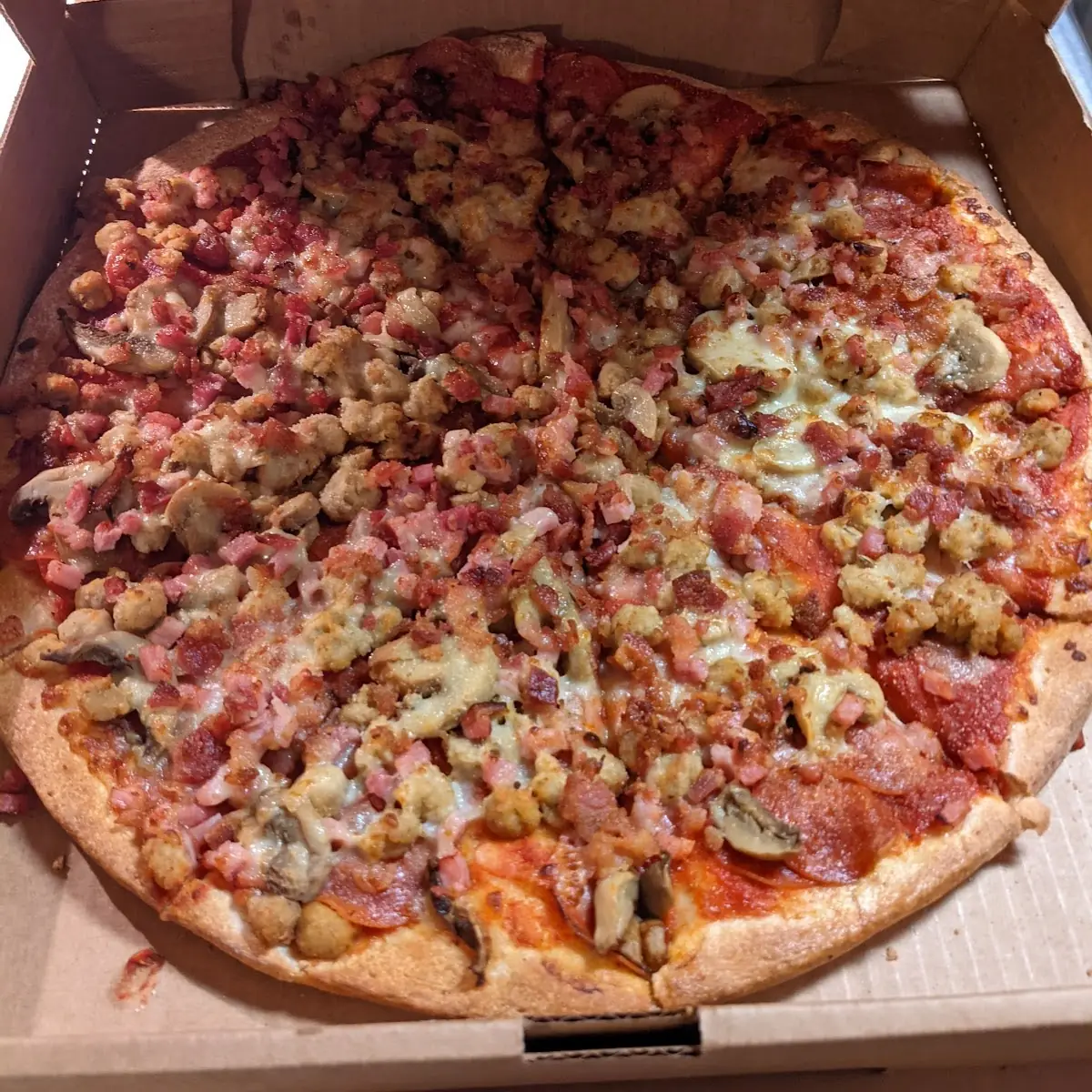 Meat Lovers Pizza with Mushrooms