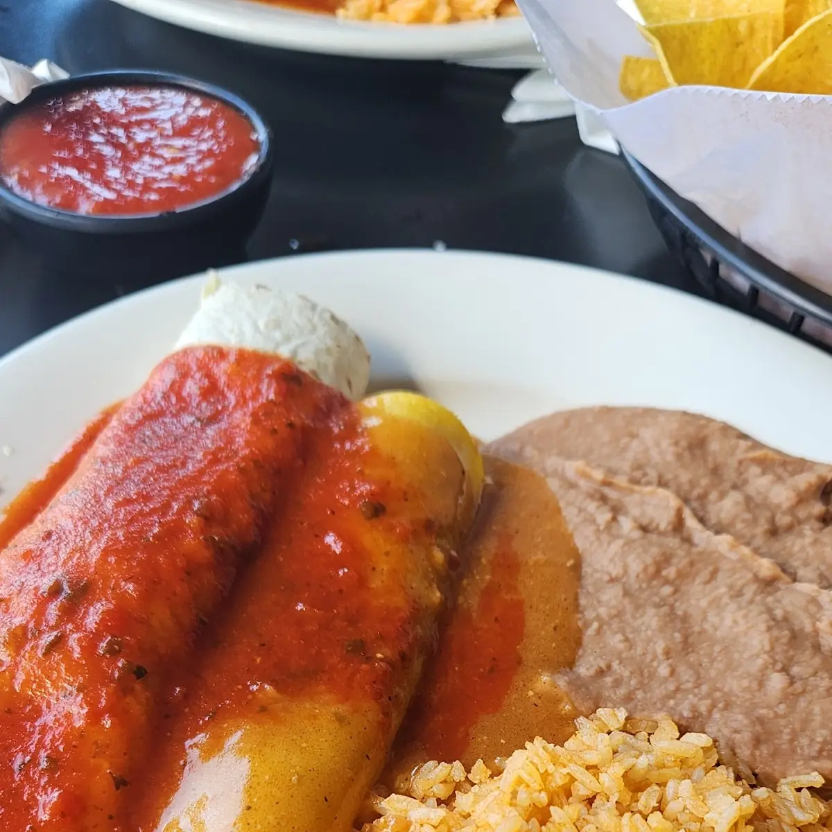 Bean Burrito Cheese Enchilada
