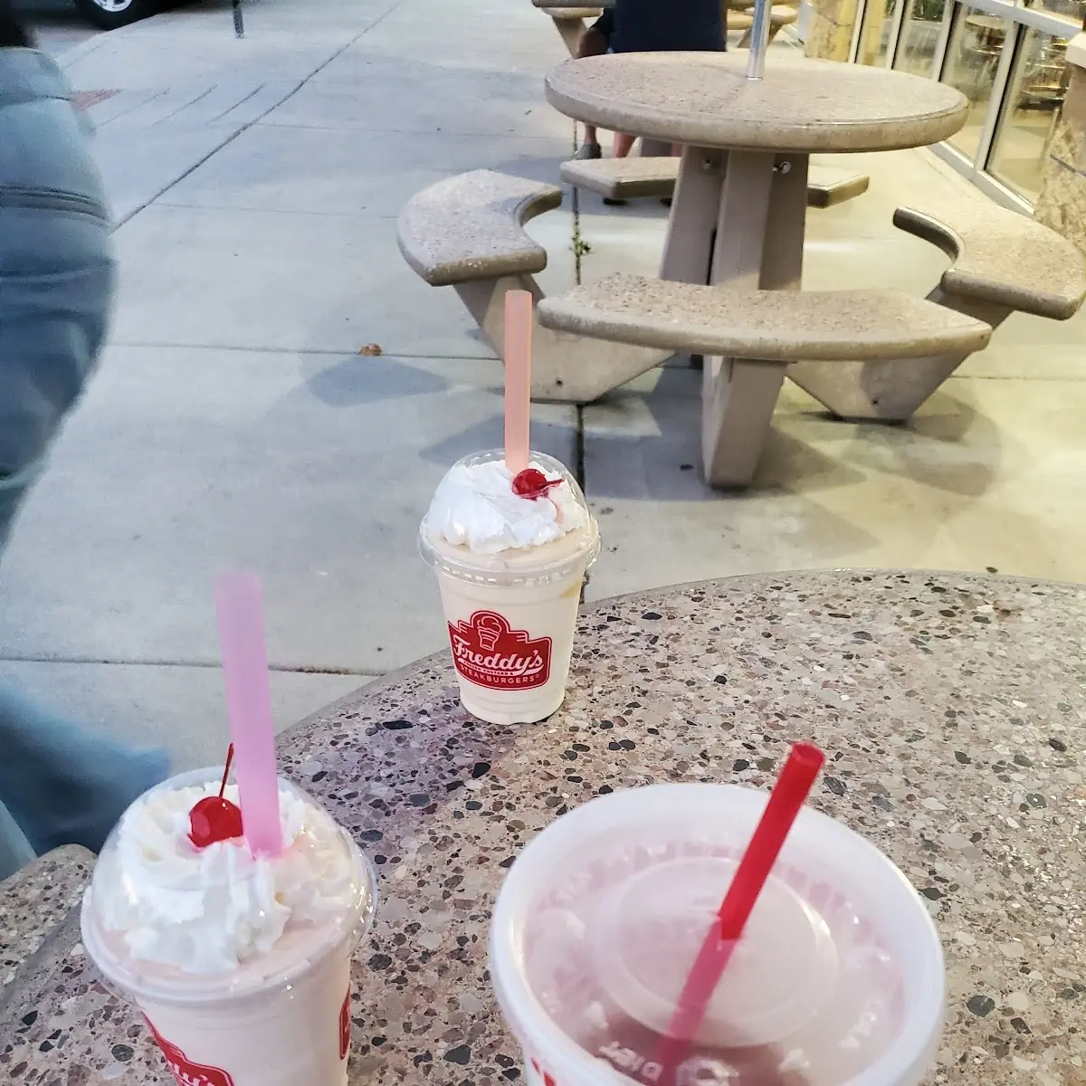 Strawberry Shake and Peanut Butter Shake