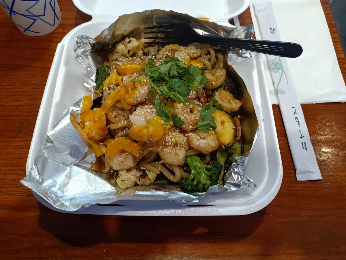 BBG Grilled Shrimp with Udon Noodles