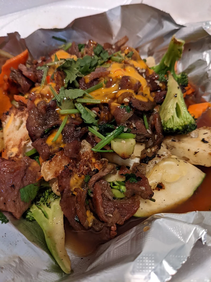 BBQ Grilled Beef with Grilled Vegetables Bowl