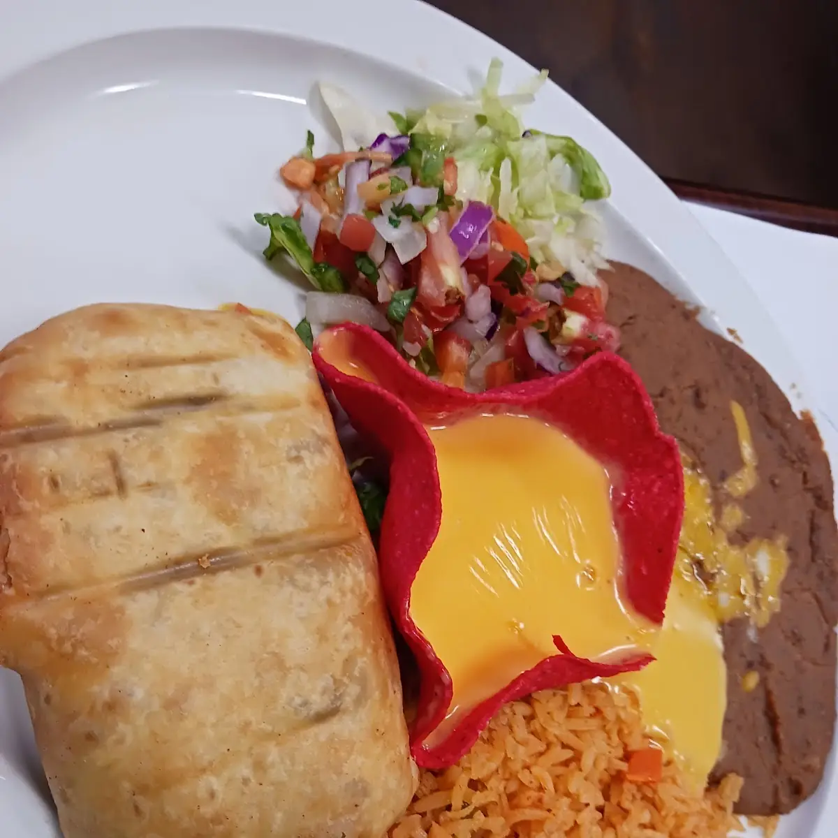 Papis Fried Shrimp Chimichanga