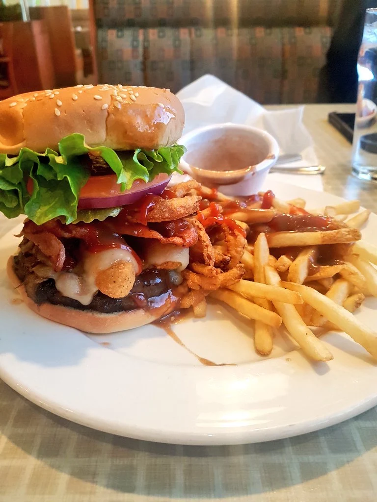 Awsome Mozza Burger w Fries & Gravy, Smitty's Restaurant & Lounge - Airdrie