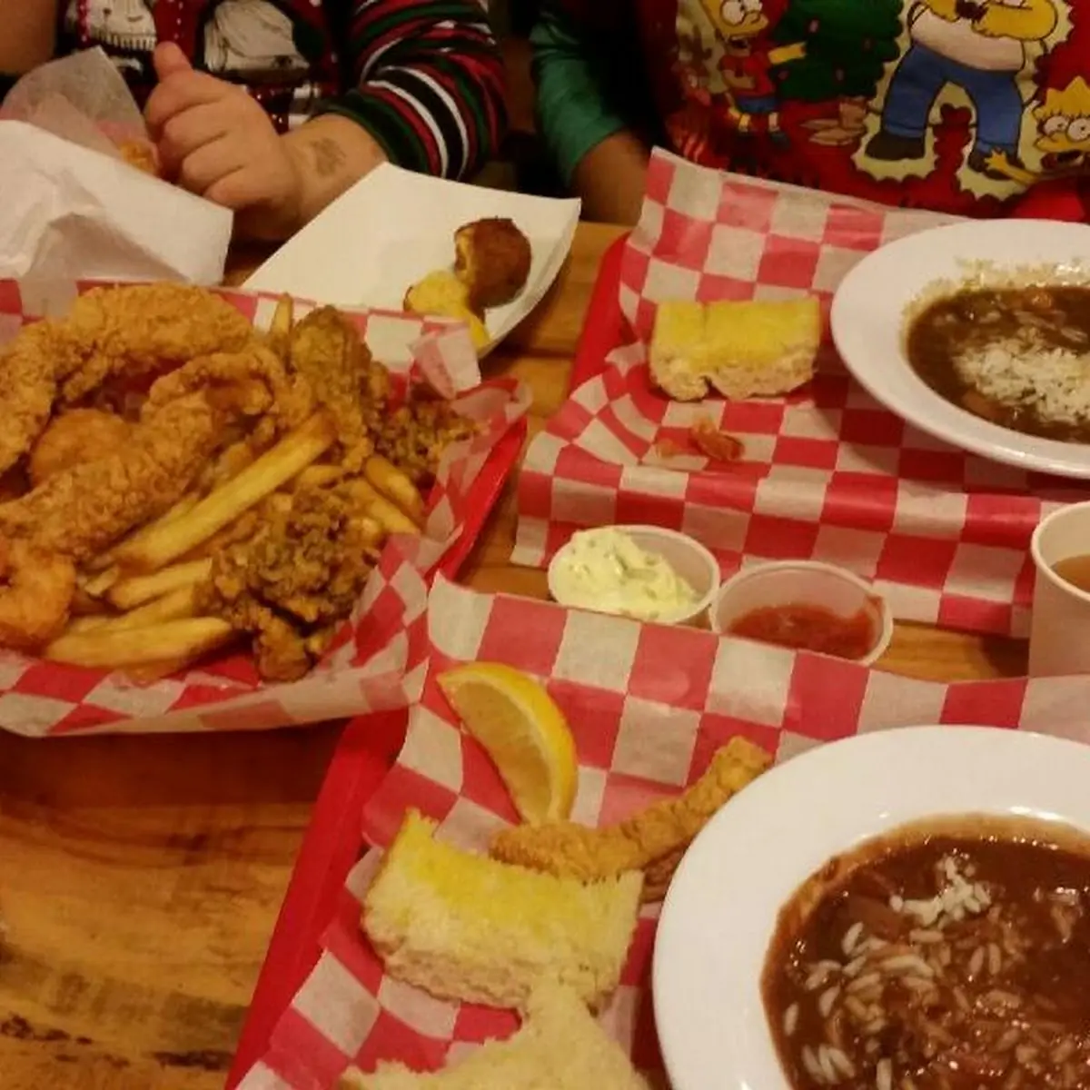 Seafood Platter with Fried Catfish Shrimp and Oysters