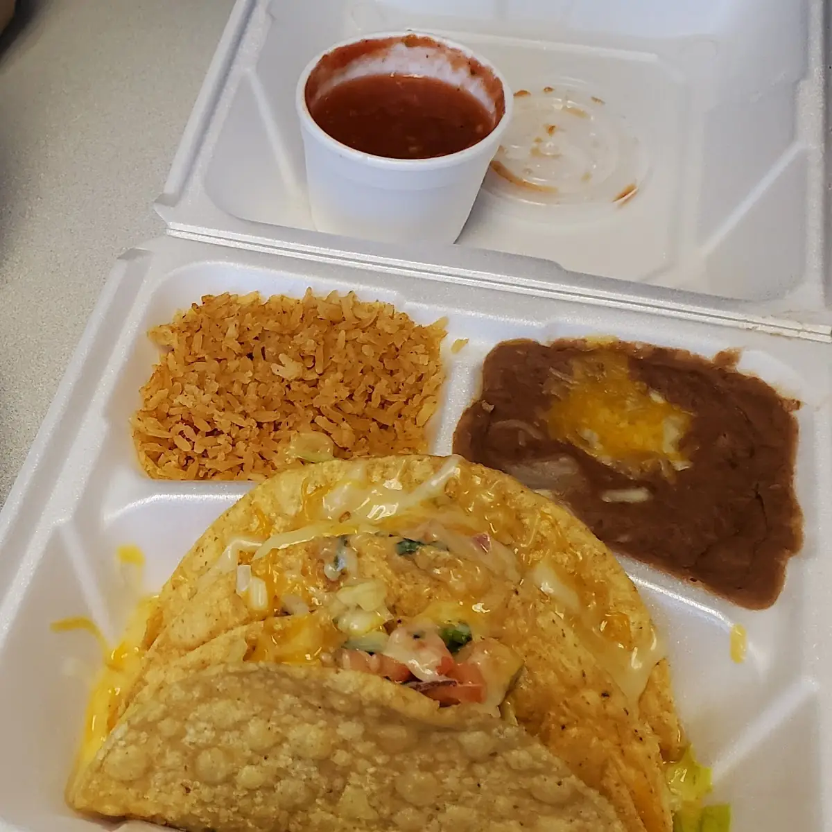 One Crispy Taco Rice & Bean
