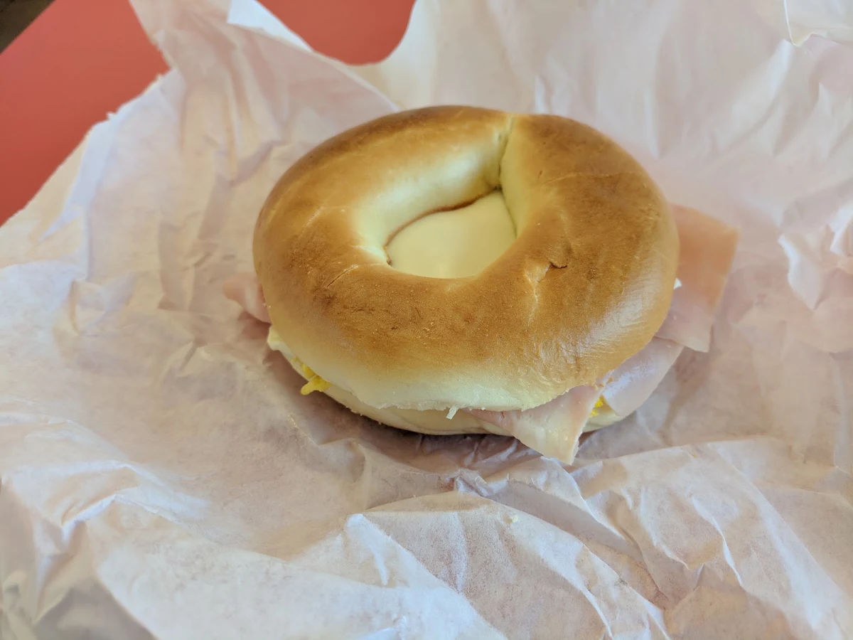 Ham Egg and Cheese Bagel Sandwich