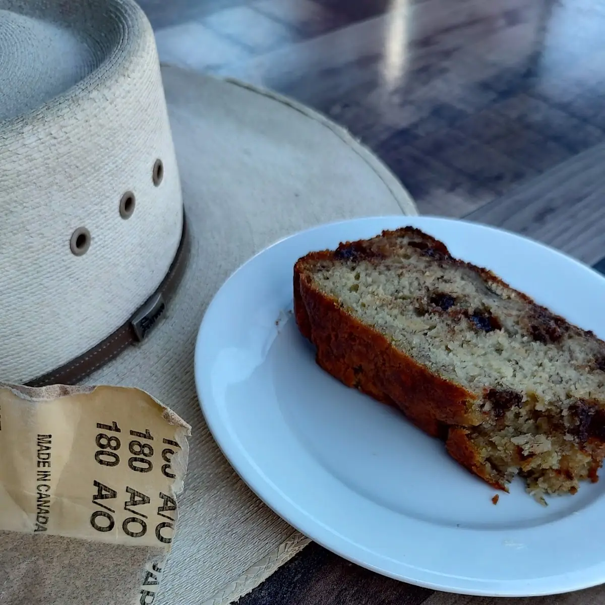 Today's Chocolate Chip Banana Bread Was Exceptional While I Clean My Atwood Hat with 180 Grit