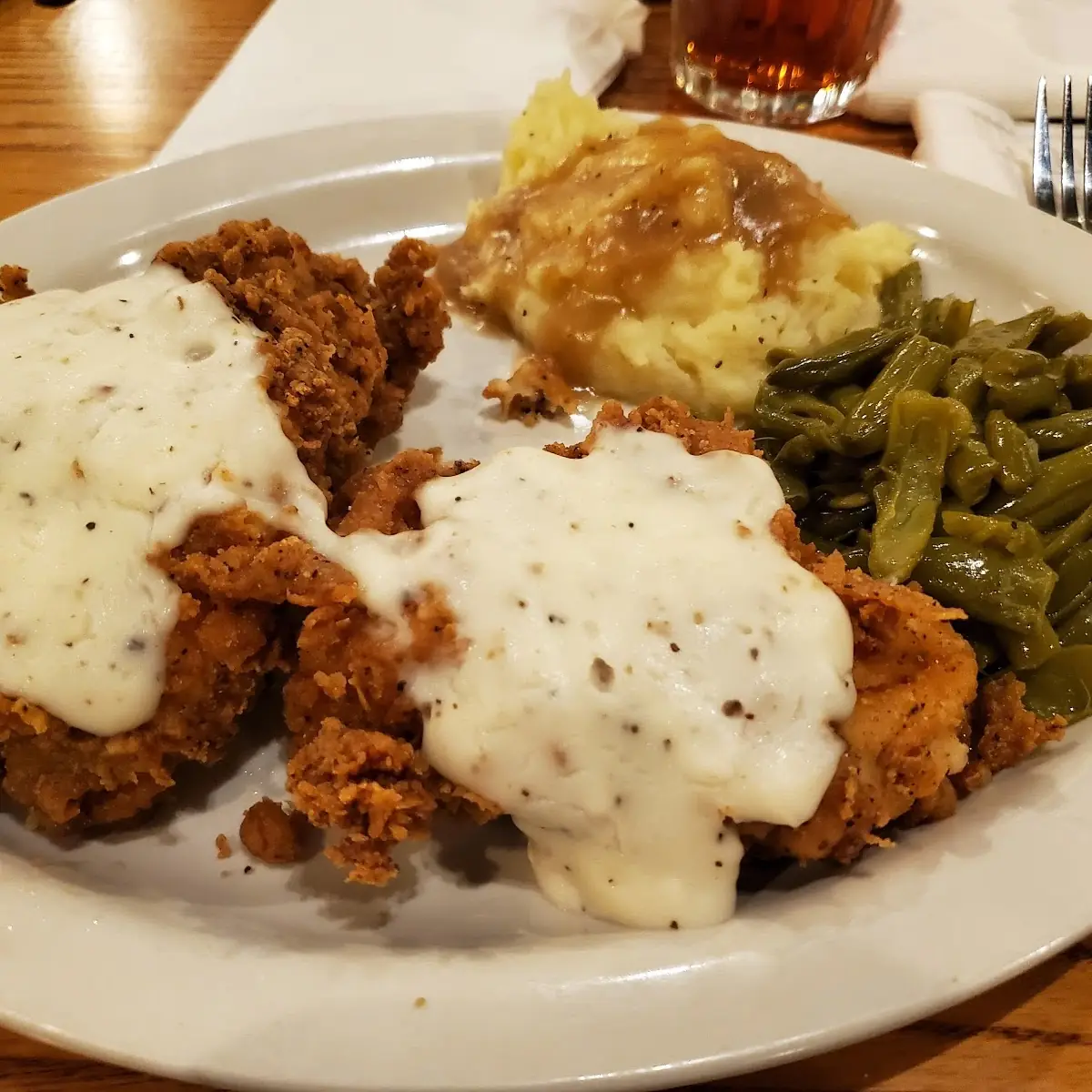 Chicken Fried Chicken Mashed Potatoes and Green Beans