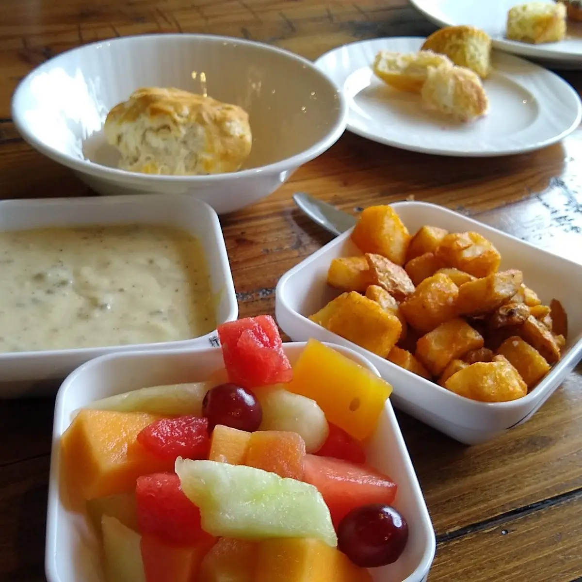 Biscuits Gravy Fruit Country Potatoes