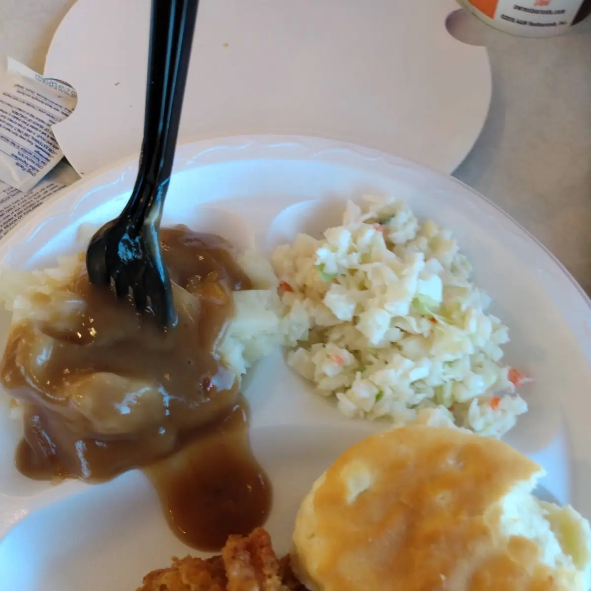 Chicken Bisquick Mashed Potatoes and Cole Salad