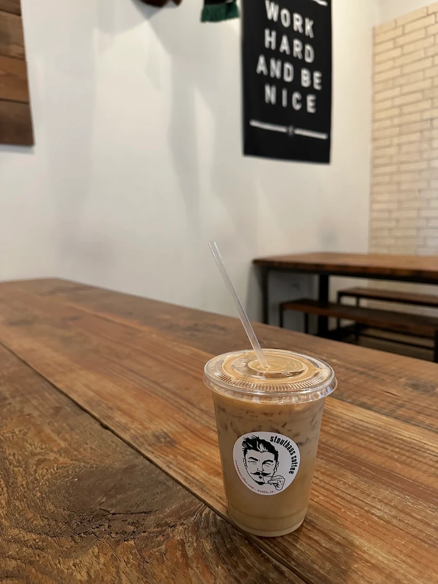 Iced Coffee on Wooden Table