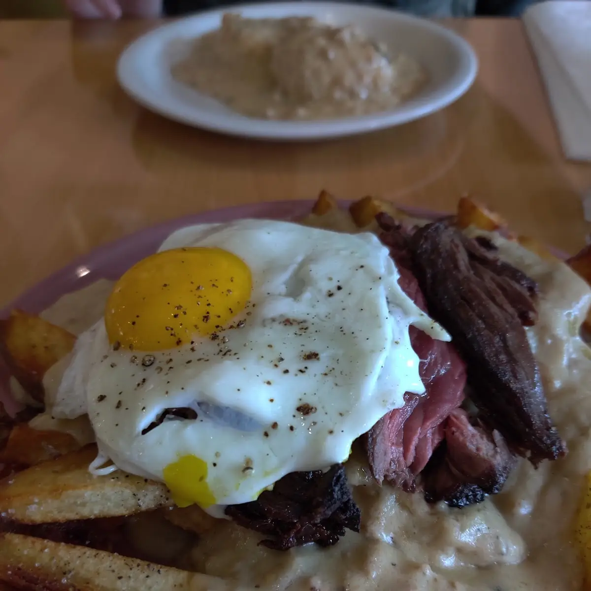 Steak Eggs Fries and Gravy