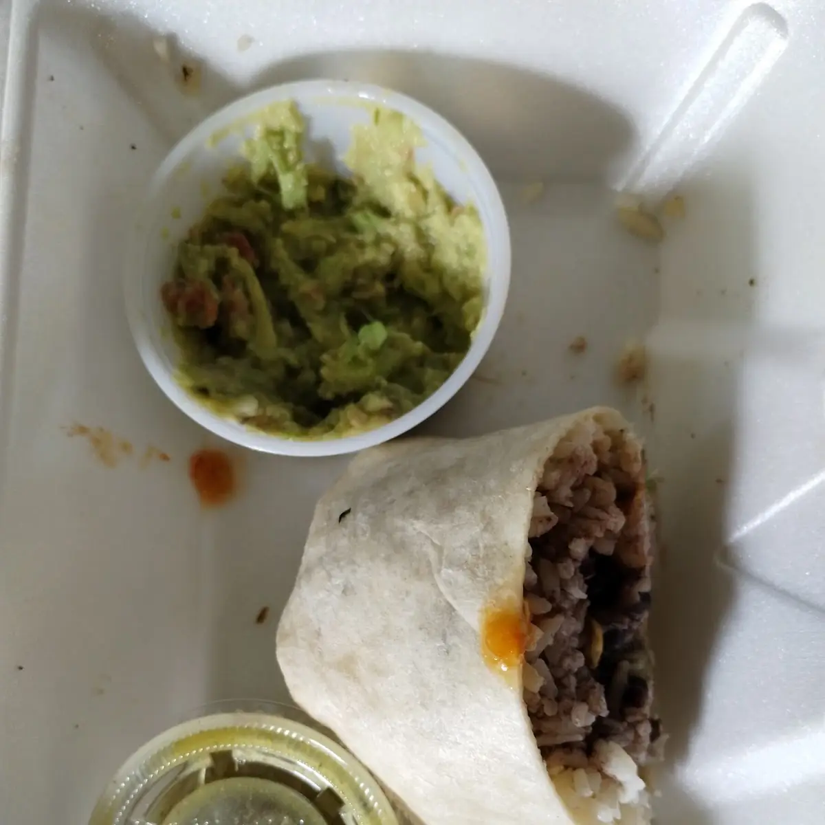 Guacamole Dip and Burrito