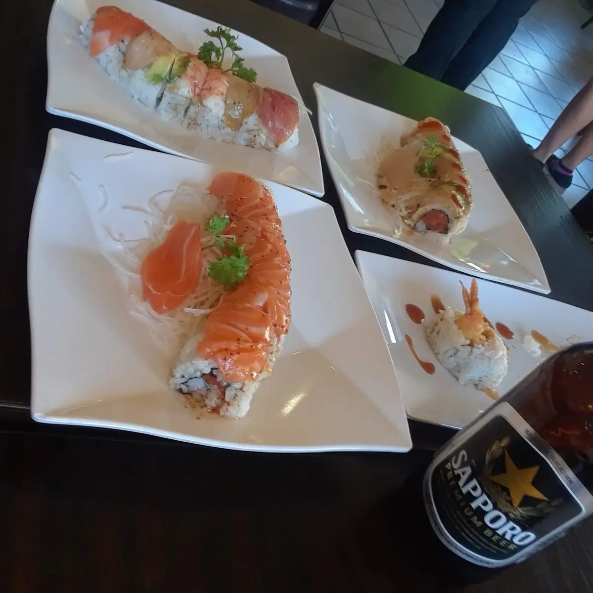 Rainbow Roll with Dragon Roll