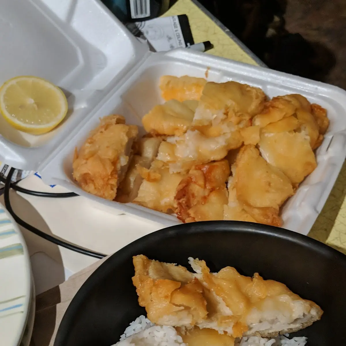 Lemon Chicken and Steamed Rice