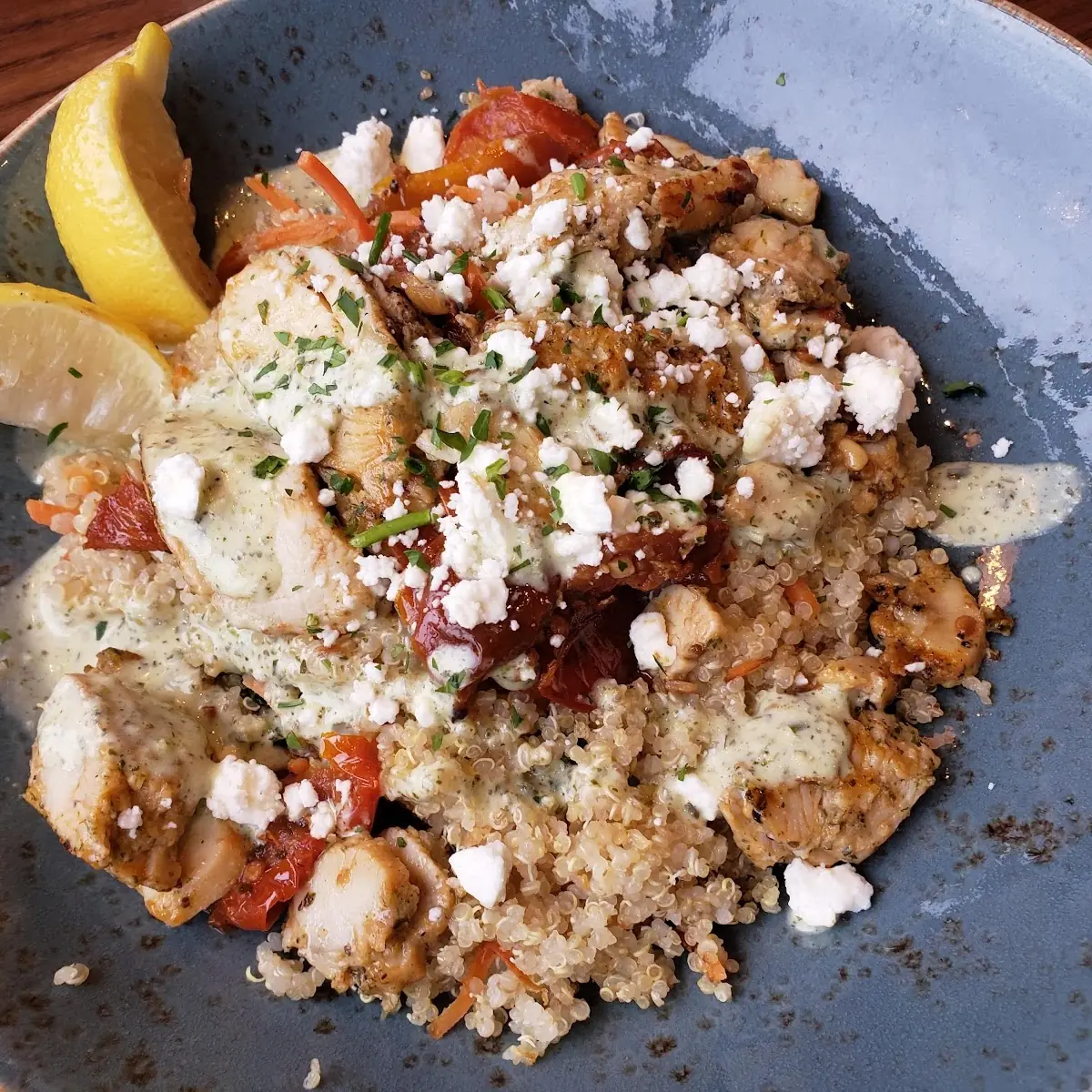 Pesto Chicken Quinoa Bowl