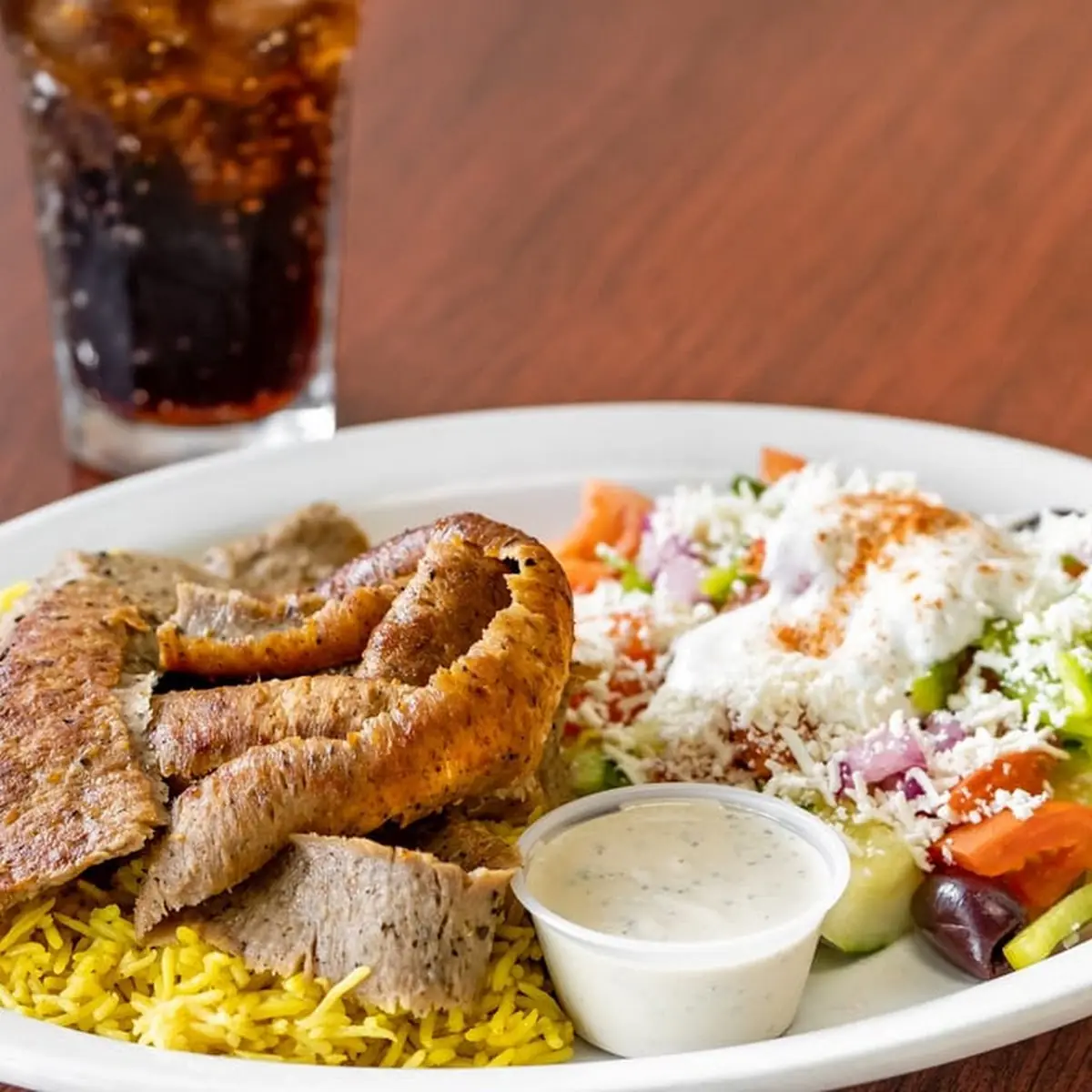 Grilled Chicken with Rice and Salad