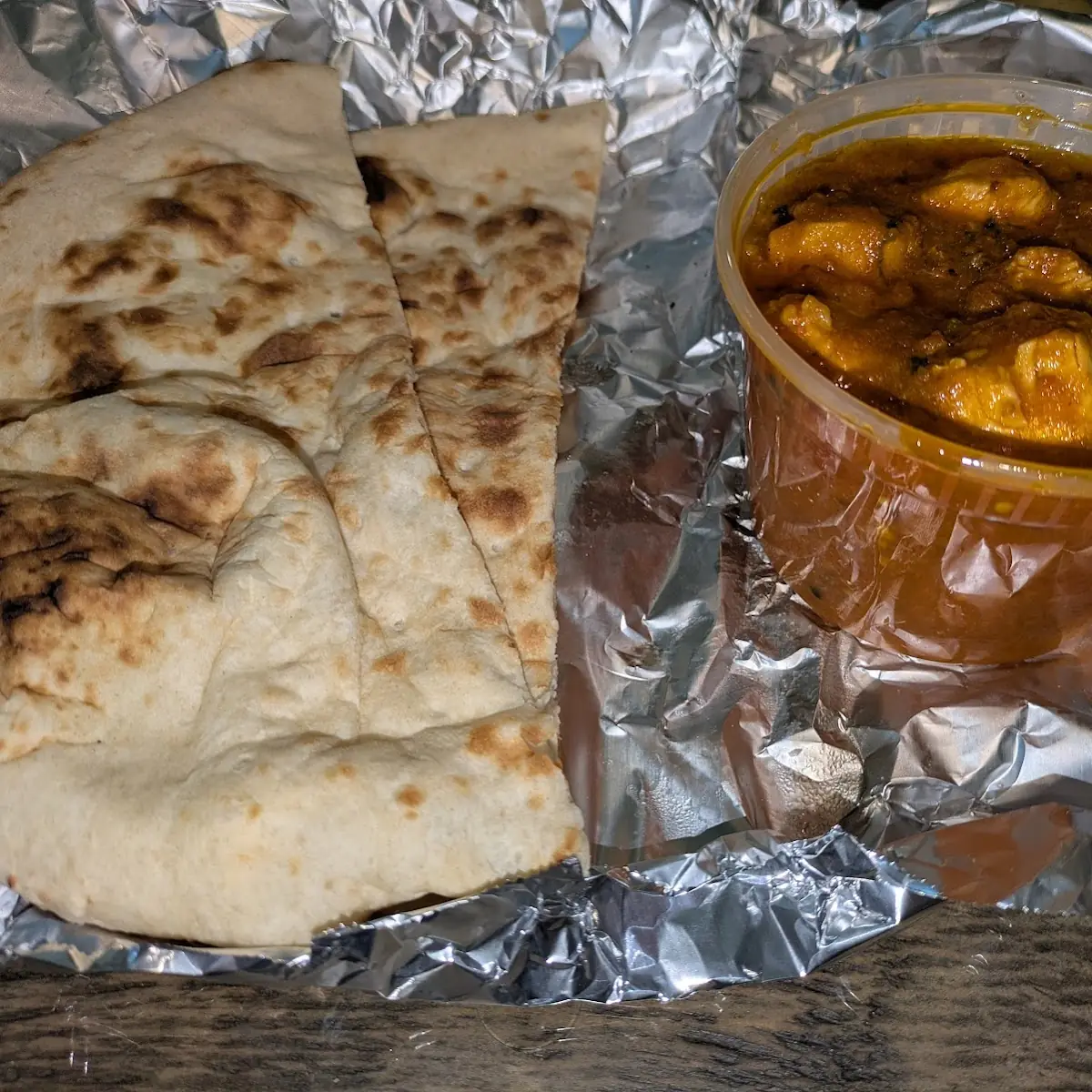 Aloo Gobi and Garlic Naan