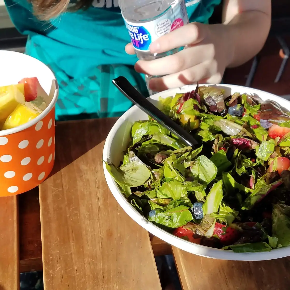 Mixed Greens Salad with Blueberries Strawberries Pineapple and Dried Cranberries