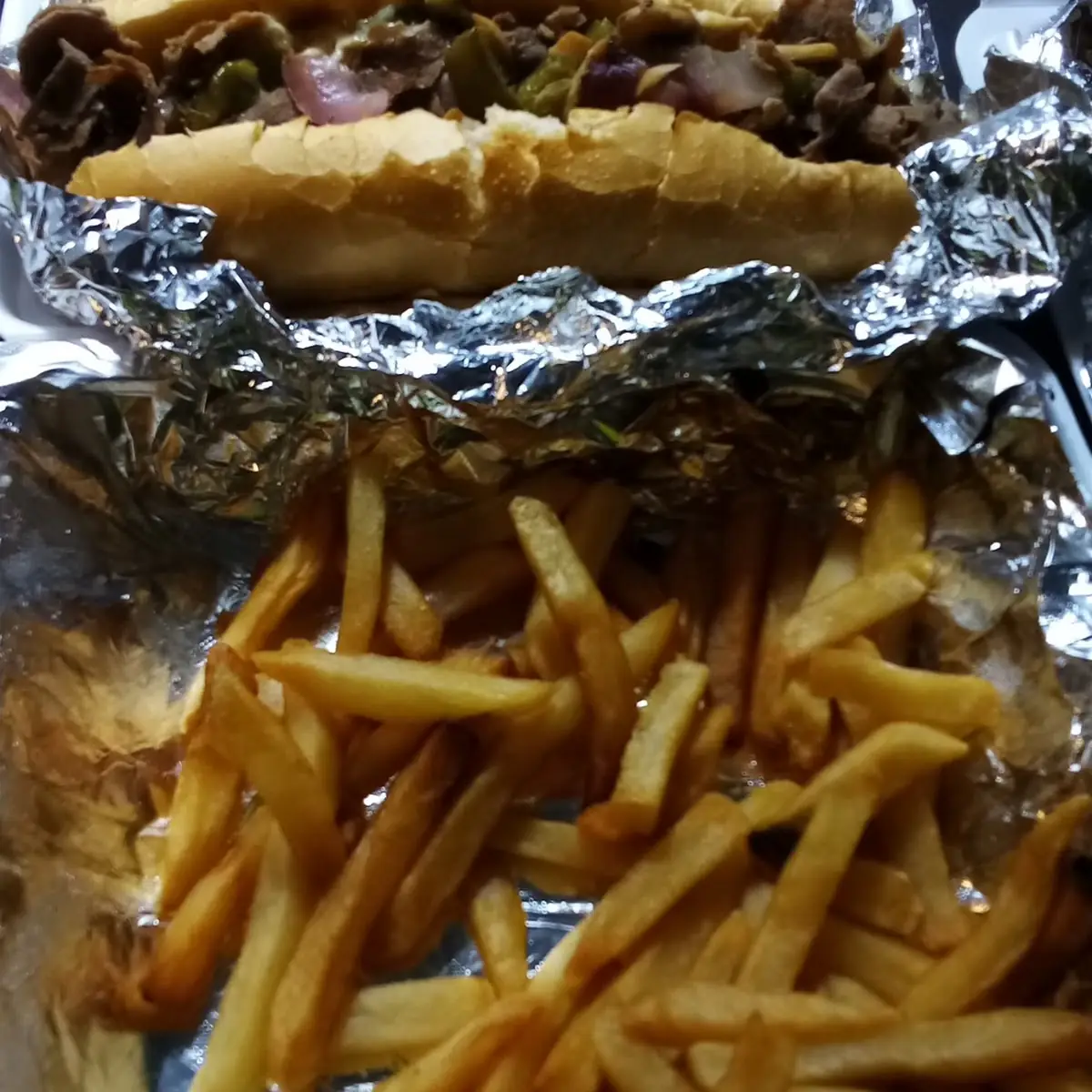 Steak Sandwich and Fries
