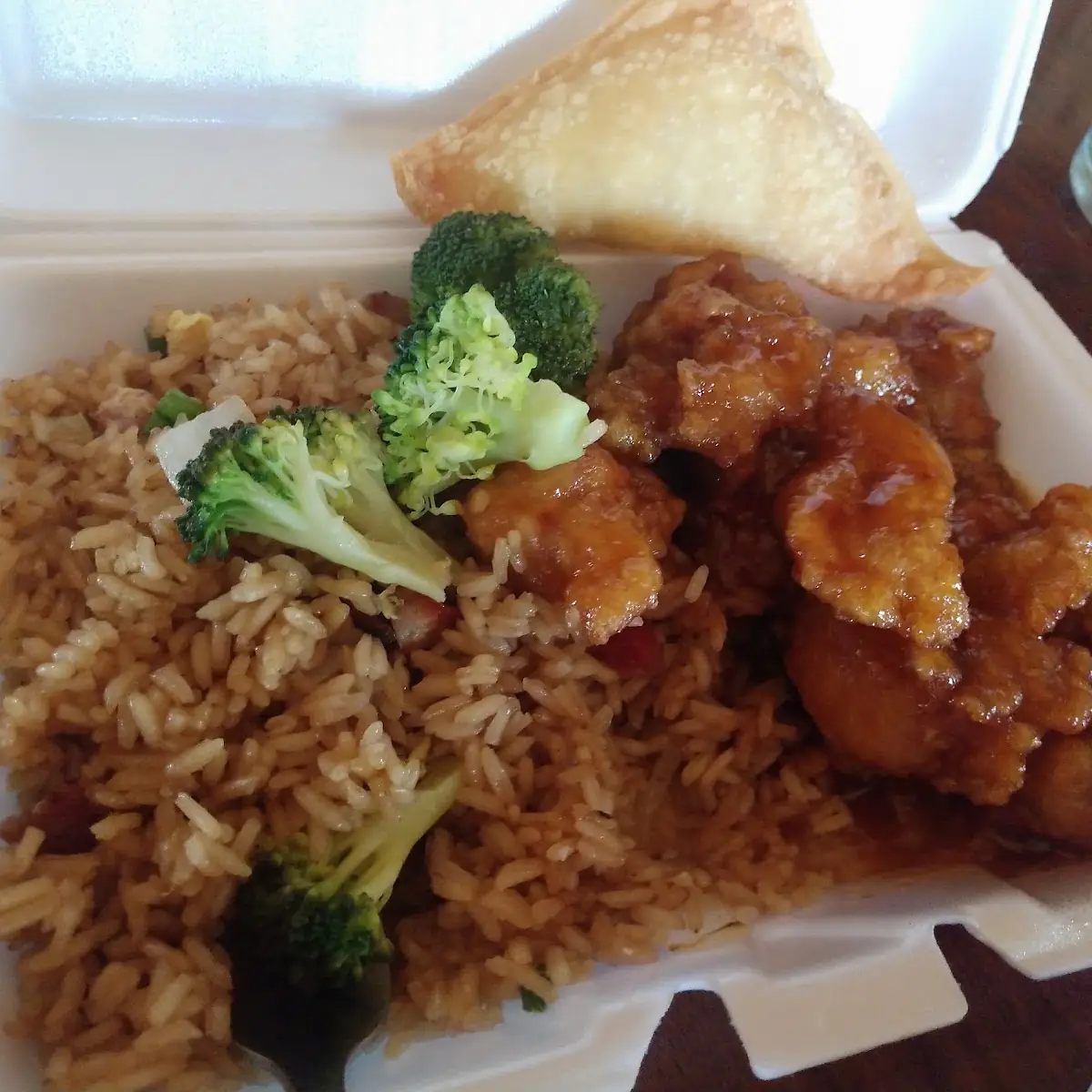 General TSO's Checked and Pork Fried Rice Crab Rangoon