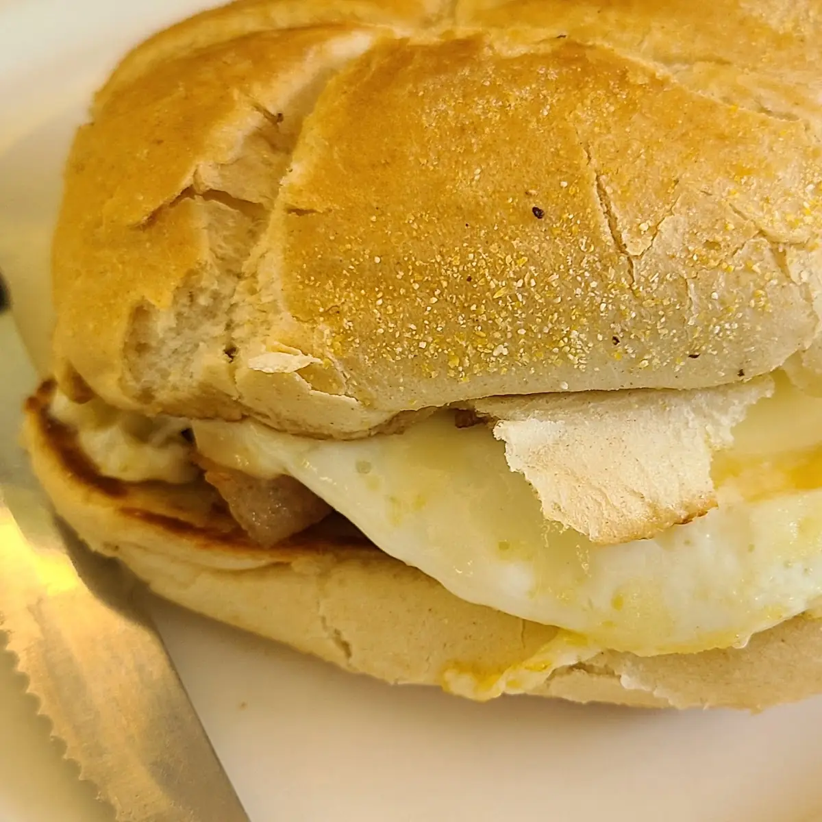 Breakfast Sandwich Bacon Egg and Cheese on a Roll