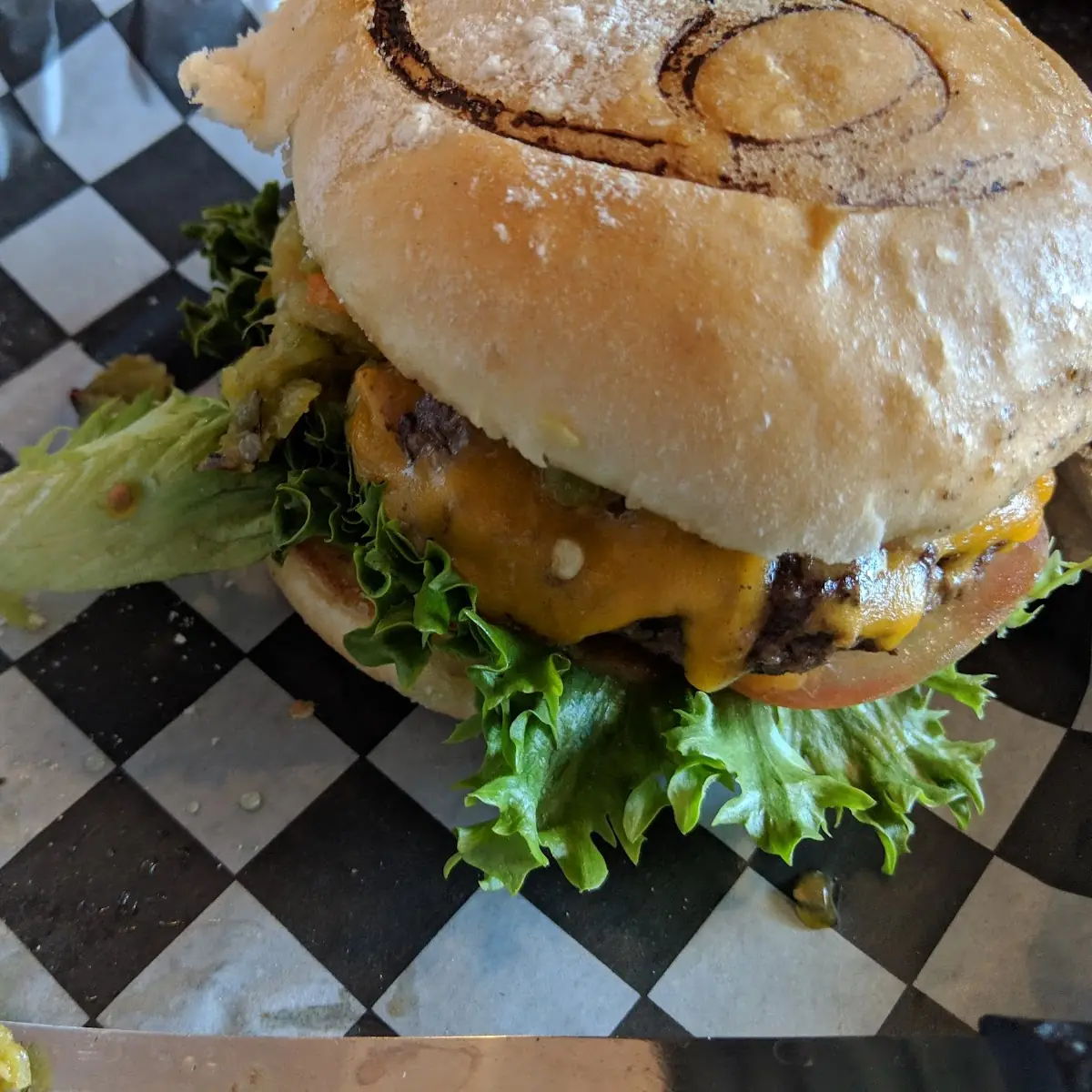 Green Chili Cheese Burger
