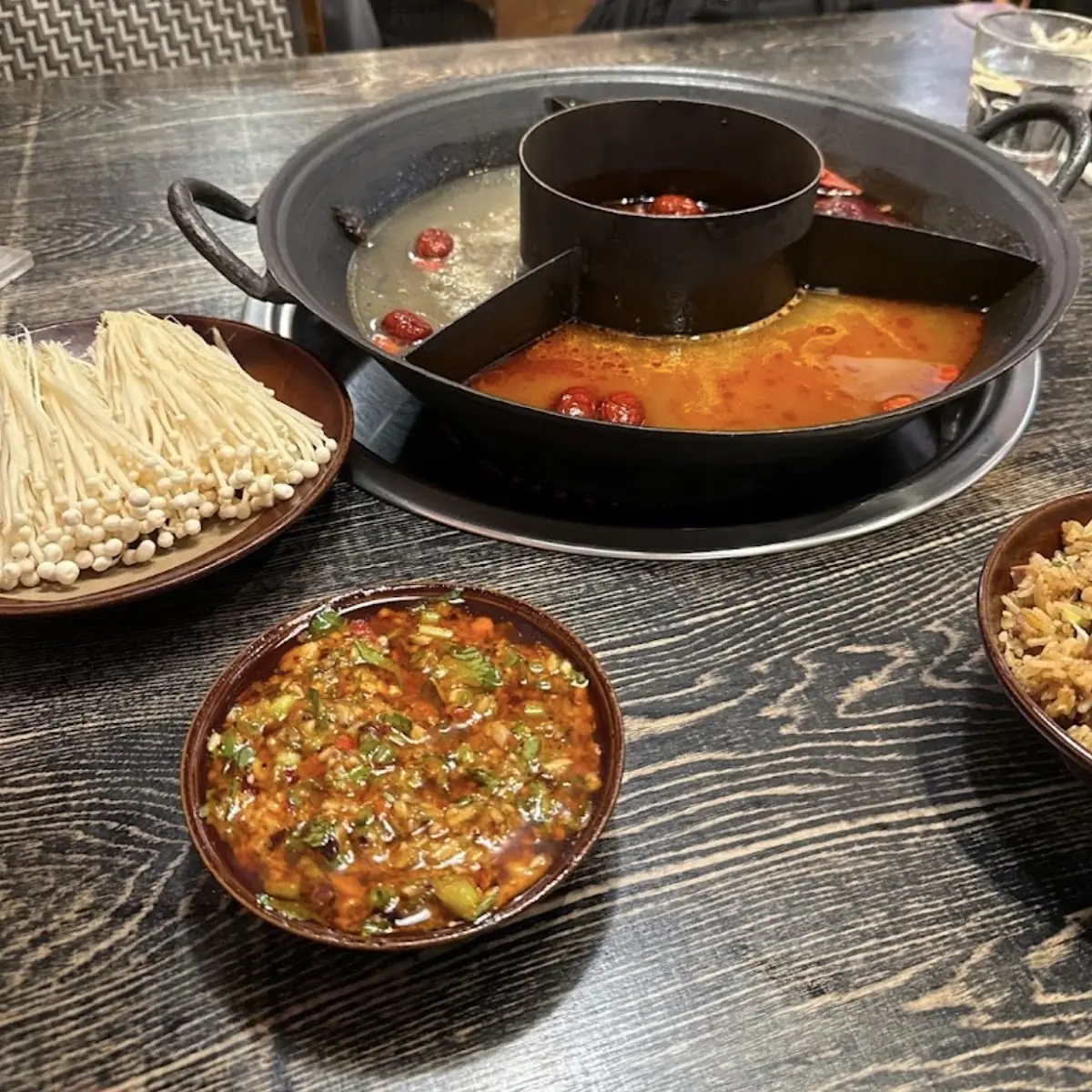 Hot Pot with Sliced Beef and Shrimp Paste