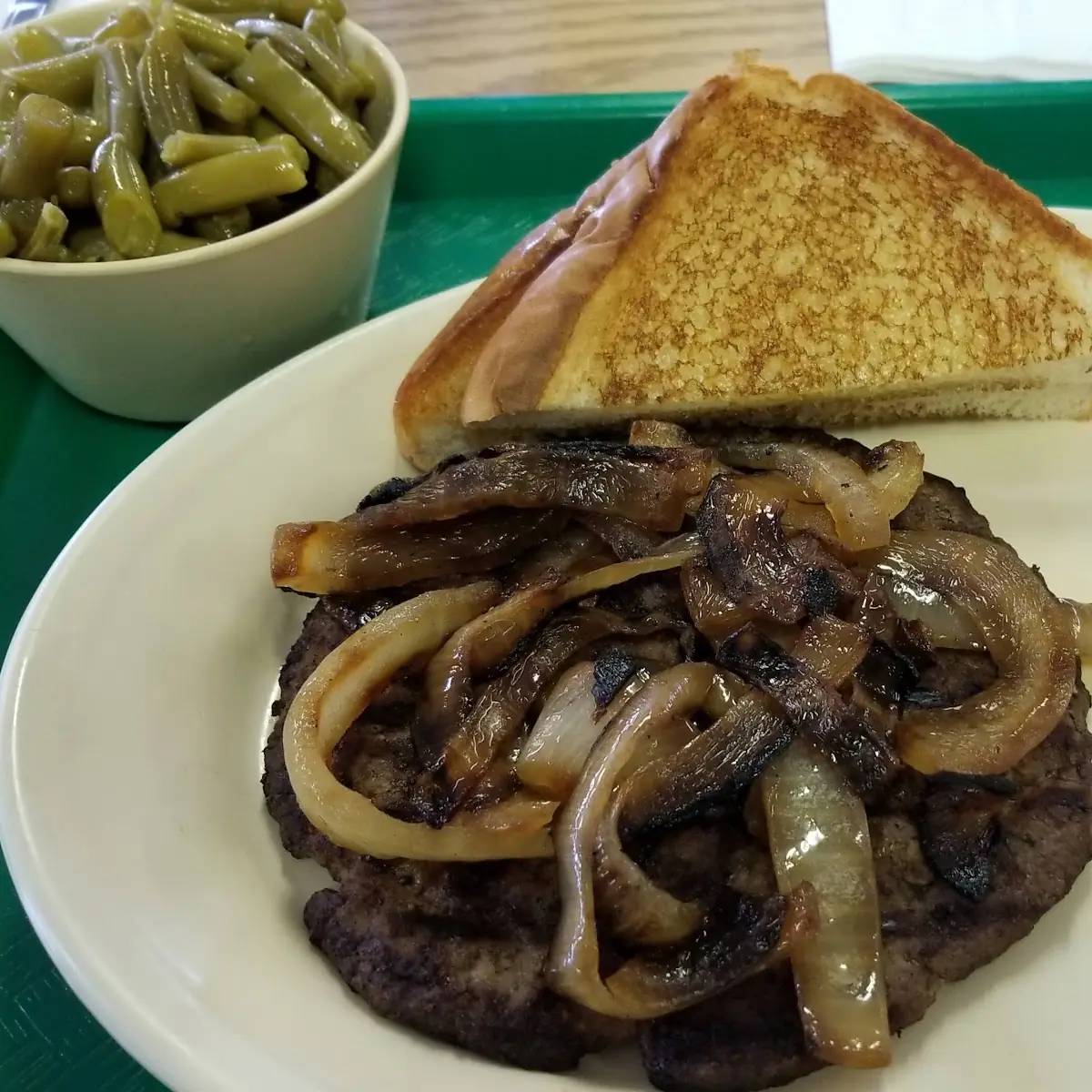 Chopped Steak with Grilled Onions