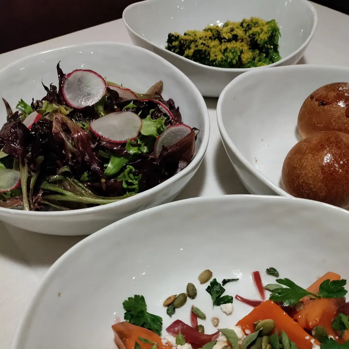 Salad Brioche Buns Maple Glazed Sweet Potatoes