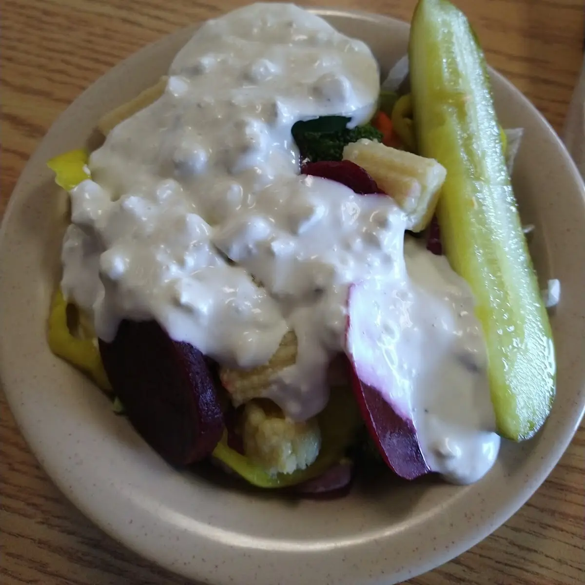 Salad with Blue Cheese Dressing