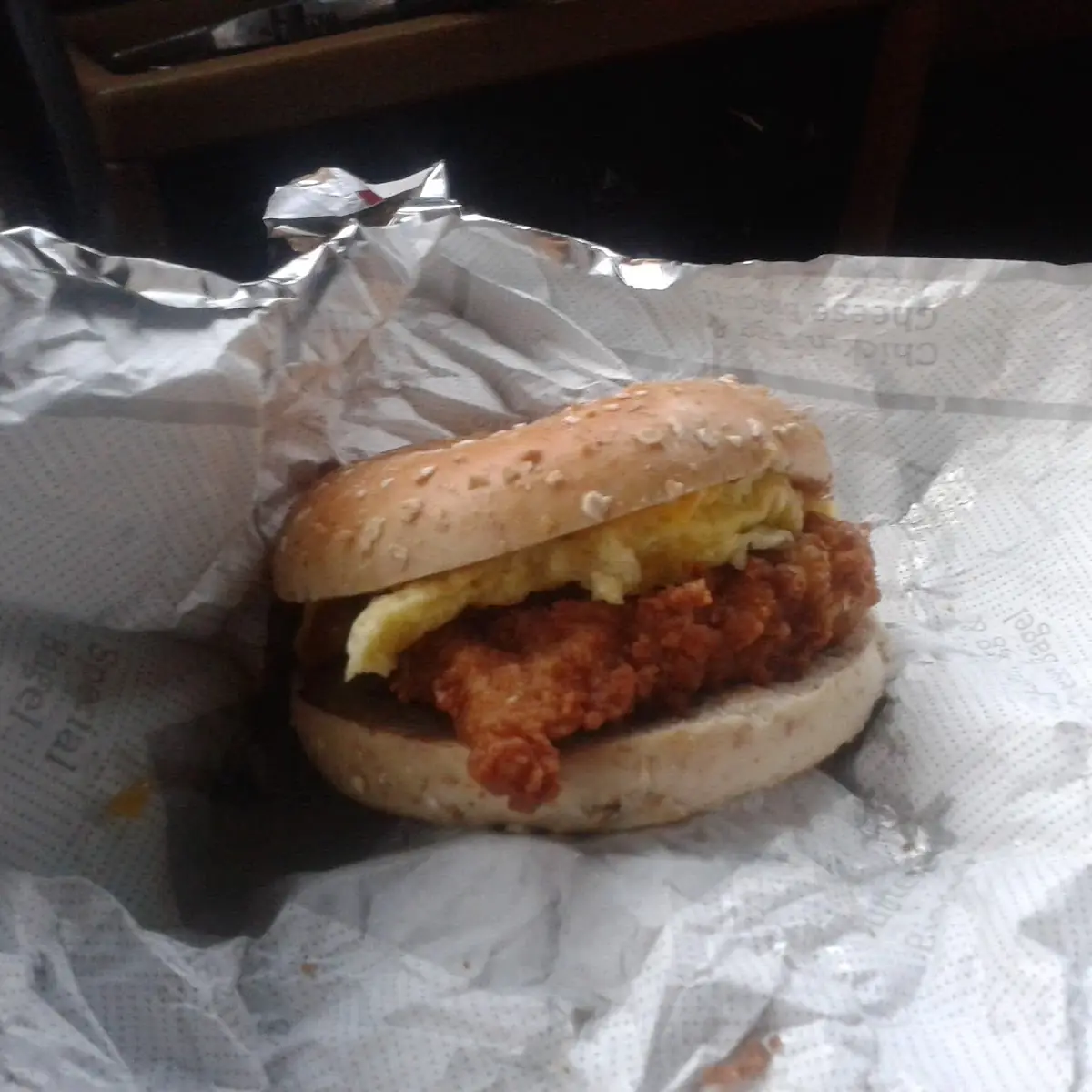 Chicken Egg Cheese Bagel