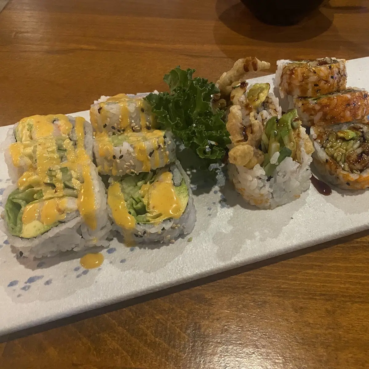 Assorted Sushi Rolls with Sauce
