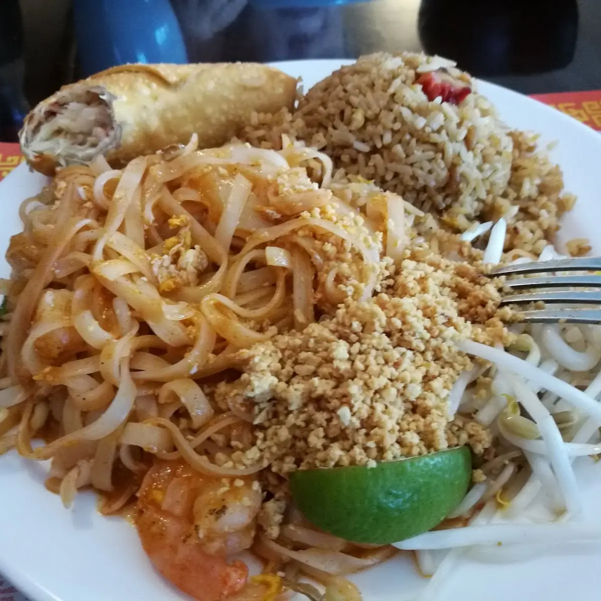 Pad Thai with Fried Pork Rice