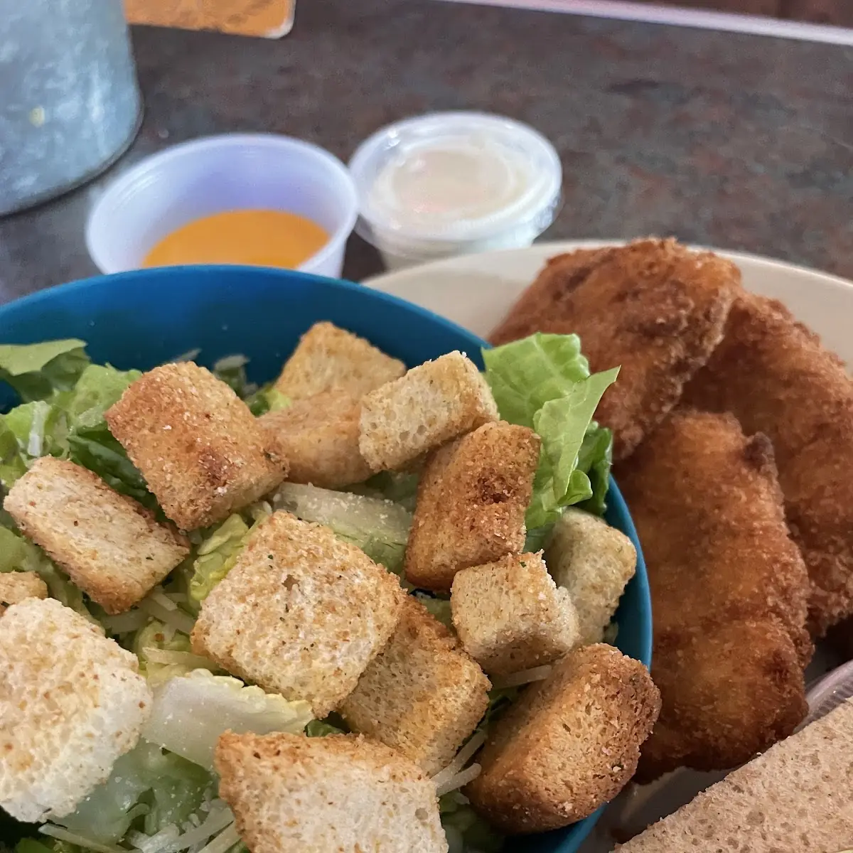 Friday Fish Sandwich and Salad