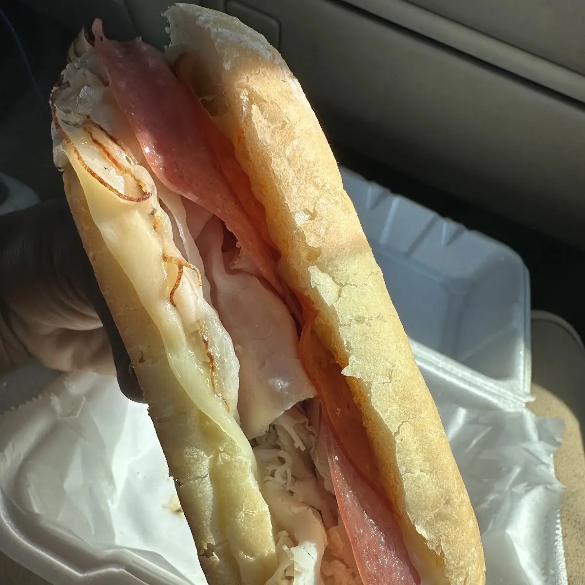 Seasoned Corned Beef, Egg and Swiss Cheese on a Bagel