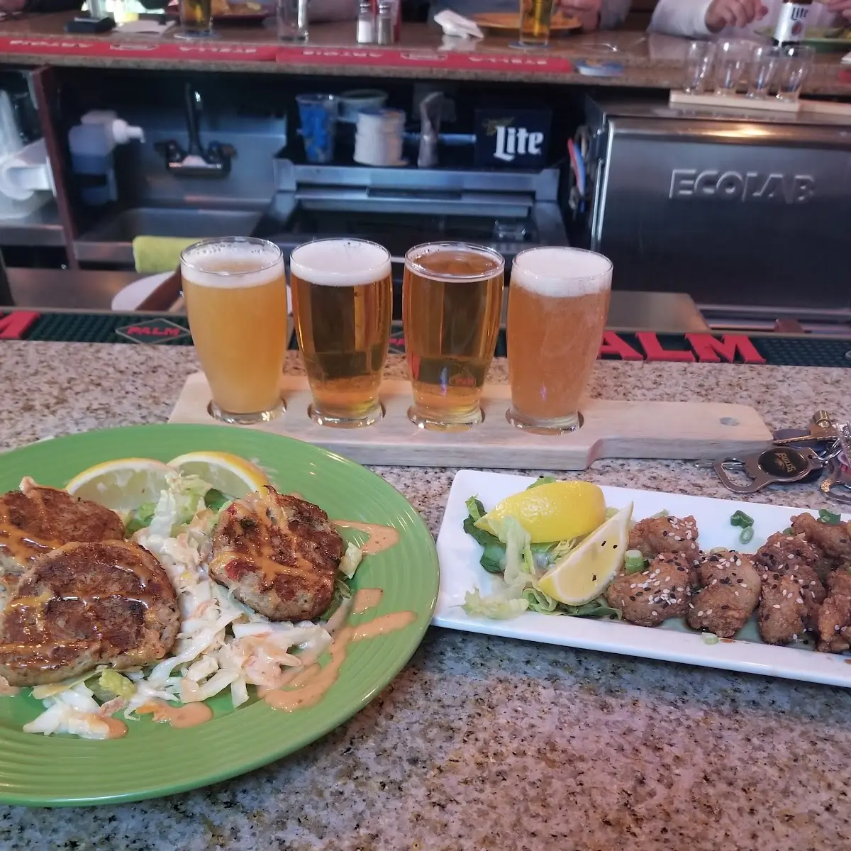 Crab Cakes and Sesame Shrimp