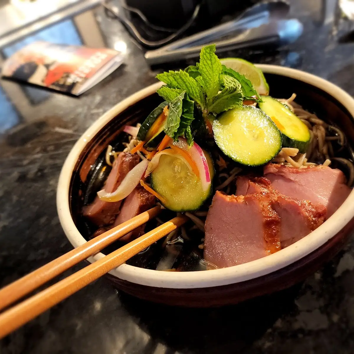 Hoisen Braised Pork Peanut Soba Noodles