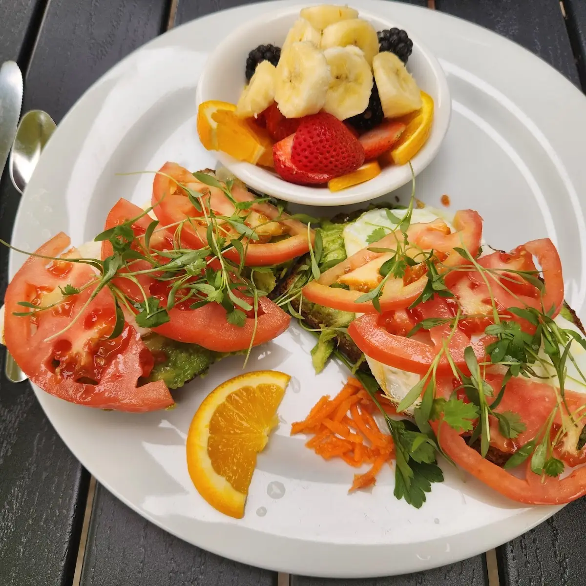 Avocado Toast with Fresh Fruit