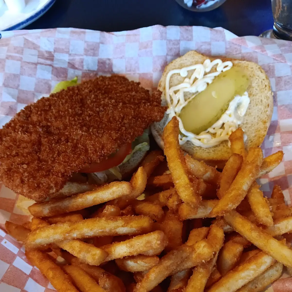 Schnitzel Burger with Fries