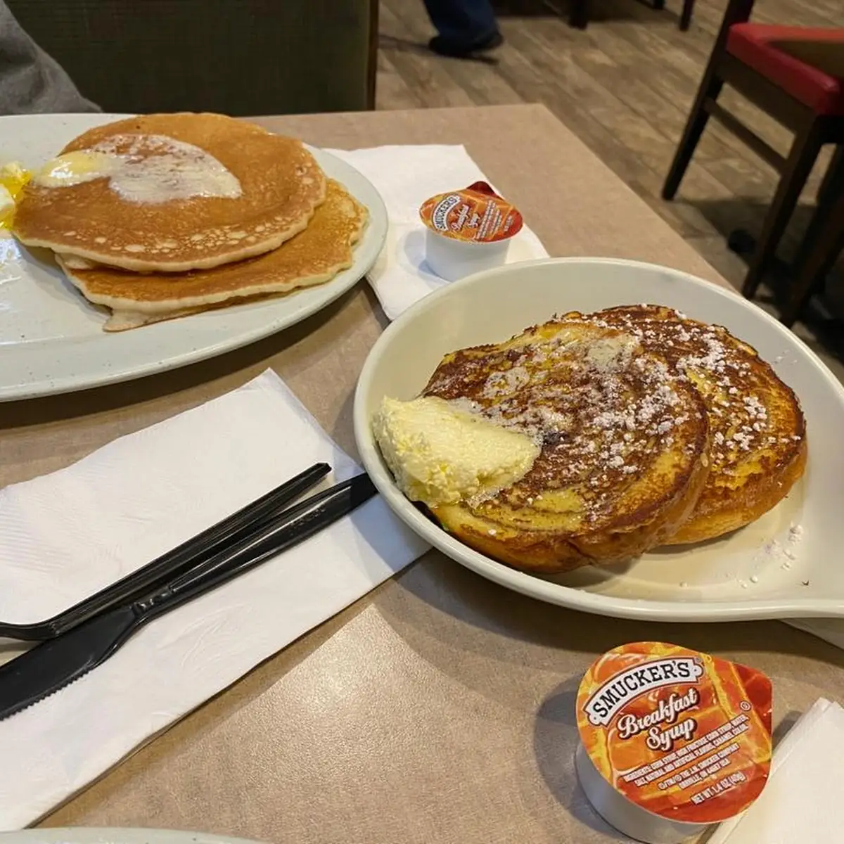 Hot Cake Platter and Cinnamon Rolls