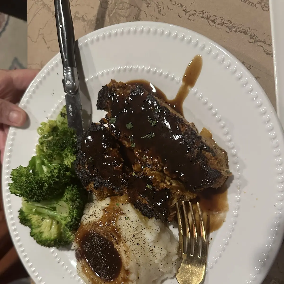 Meatloaf Broccoli Mashed Potatoes