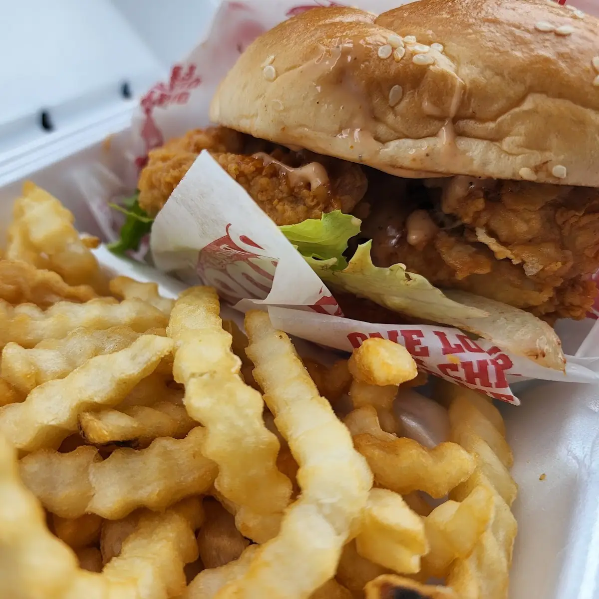 Chicken Tender Sandwich and Fries