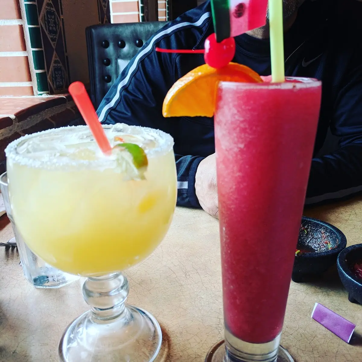 Regular and Raspberry Frozen Margarita