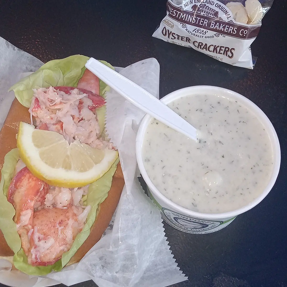 Lobster Roll and Seafood Chowder