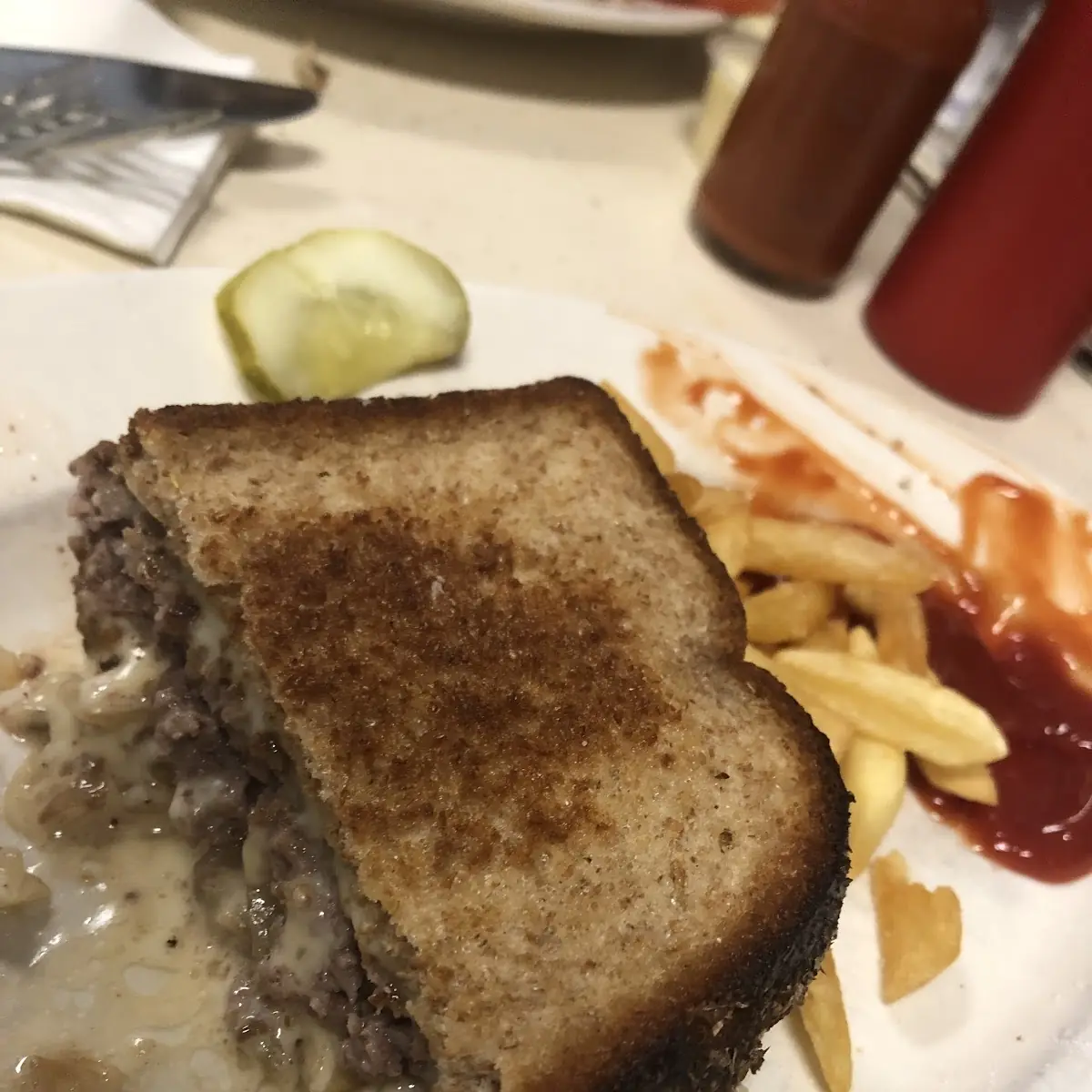 Patty Melt on Grilled Rye