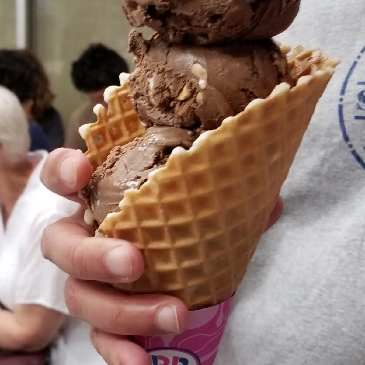 Rocky Road Double in a Waffle Cone