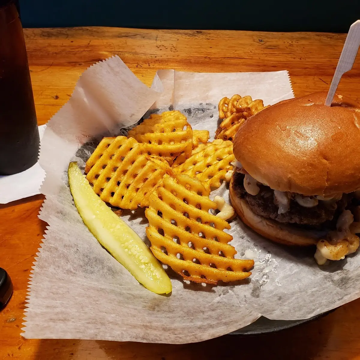 Dysfunctional Burger with Waffle Fries