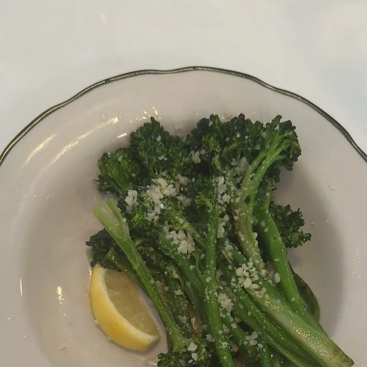 Broccolini Lemon Grana Padano Chili Oil